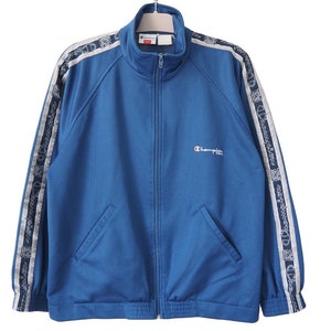 ヴィンテージ CHAMPION トラックジャケット フルジップ サイズS ブルー 90年代 スポーツ ウィンドブレーカー