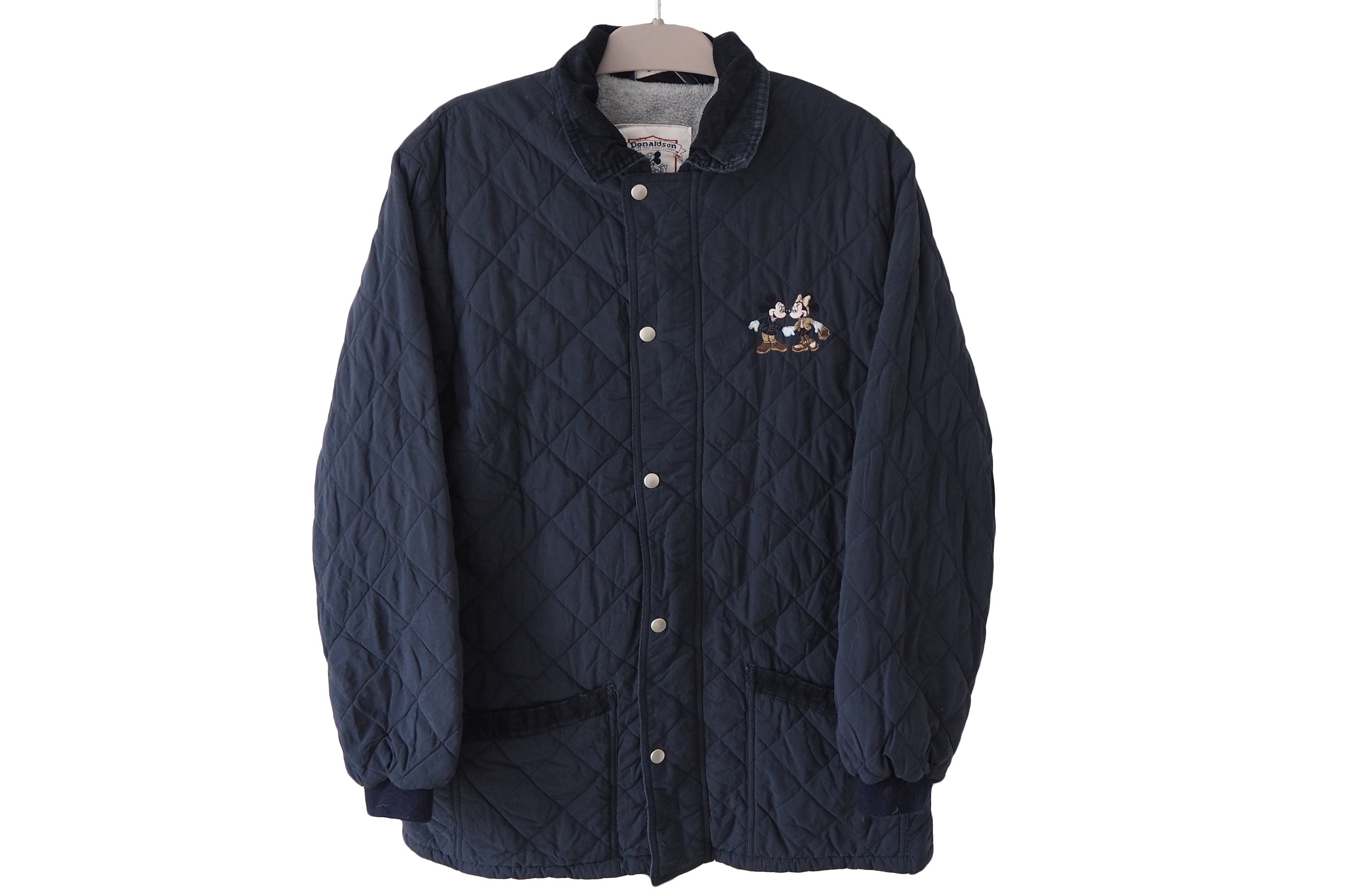 Vintage DONALDSON veste taille XL bleu marine matelassé grand logo