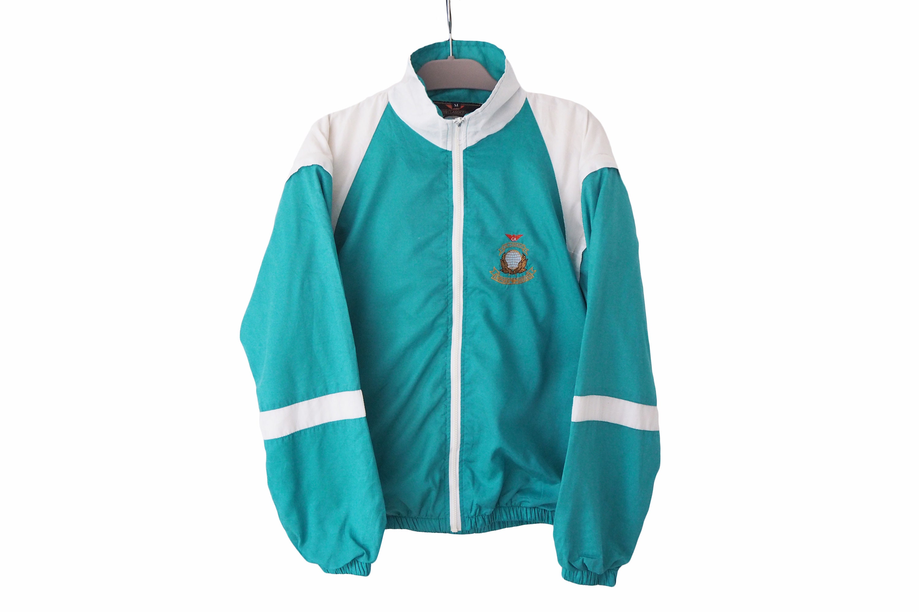 EMPORIO ARMANIヴィンテージグリーンジップトラックジャケット EMPORIO ARMANIヴィンテージグリーンジップトラックジャケッ