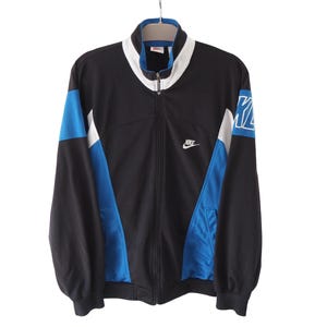 Vintage NIKE Track Jacket Full Zip Size M black 90s sportswear light wear