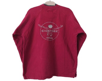 Vintage CHIEMSEE Sweatshirt Größe S großes Logo Crewneck rot