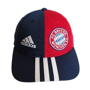 Vintage BAYERN Munchen Adidas Cap 90s football sport hat blue red Munich