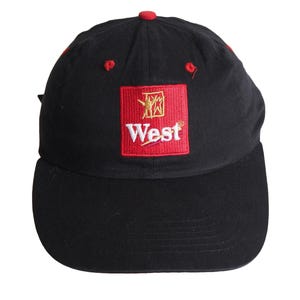 Vintage WEST Cap großes Logo 90er Zigaretten Kollektion USA Hut schwarz