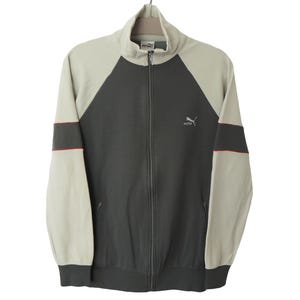 Vintage PUMA Track Jacket Full Zip Size M gray 90s sport windbreaker