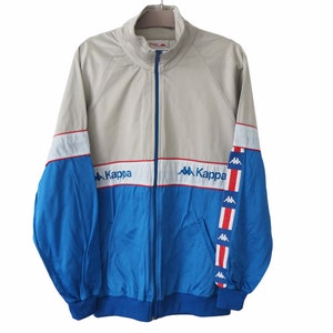 Vintage KAPPA Track Jacket Full Zip Size XL gray blue 90s