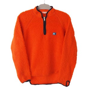 Vintage HELLY HANSEN Fleece Full Zip Sweater Size S orange outdoor jumper 90s