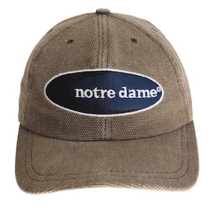 Vintage NOTRE DAME Fighting Irish Cap 90s sport hat gray green USA University