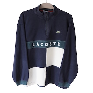 Vintage LACOSTE Sweatshirt 1/4 Zip 00s casual jumper Size M long sleeve