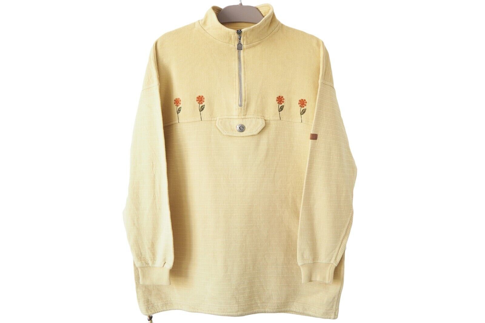 人気商品の中古品・新品・未使用品 Vintage HAMMERSCHIMD Flower Embroidery Zip 1/4 Sweatshirt トップス