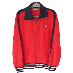 Vintage FILA Track Jacket Full Zip Size M red 00s sportswear windbreaker