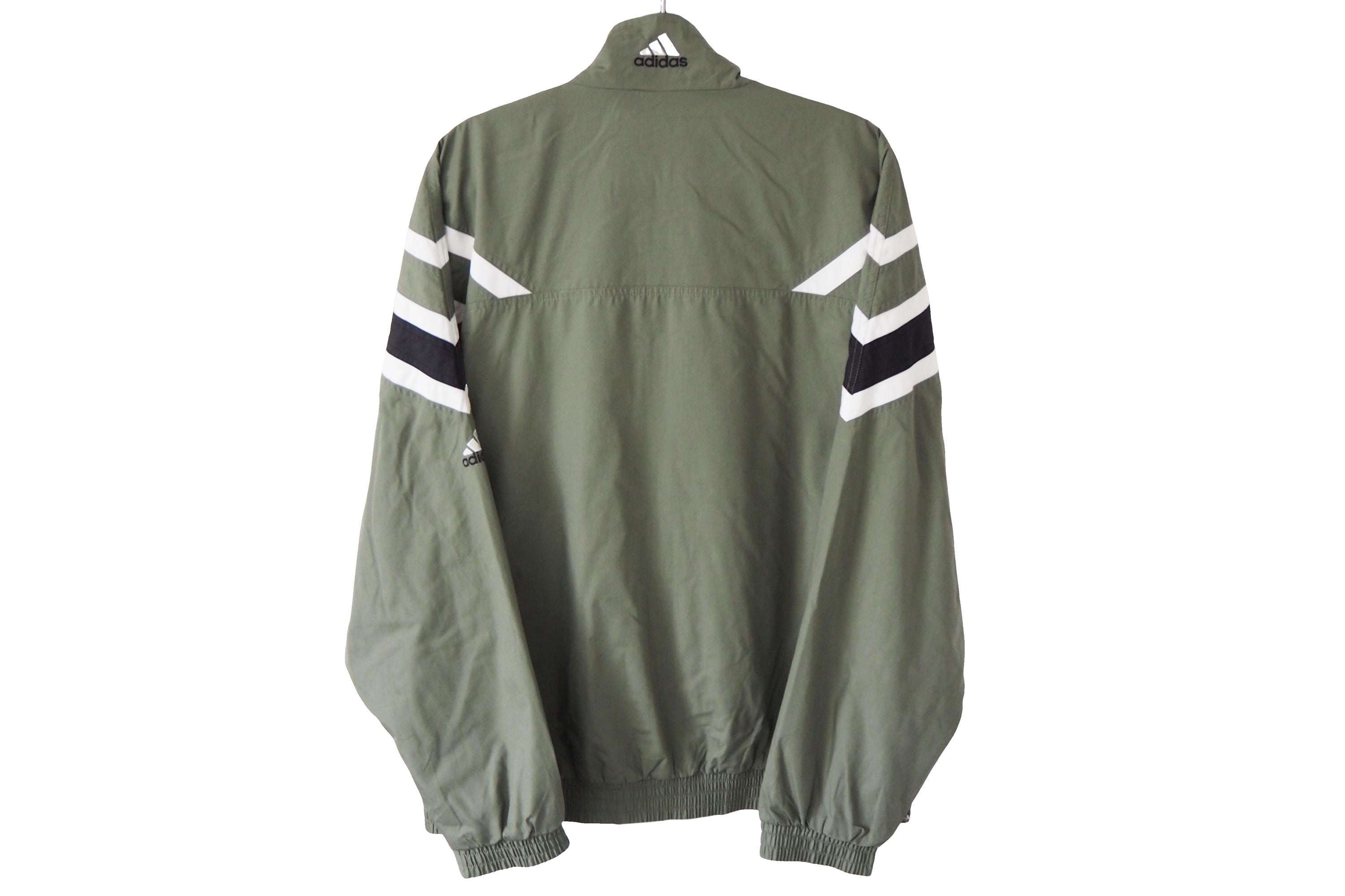 Vintage ADIDAS Track Jacket Full Zip Size XL Green 90s Sport