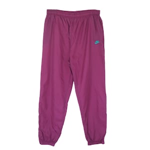 Vintage NIKE Track Pants Size XL purple 90s retro sport training trousers