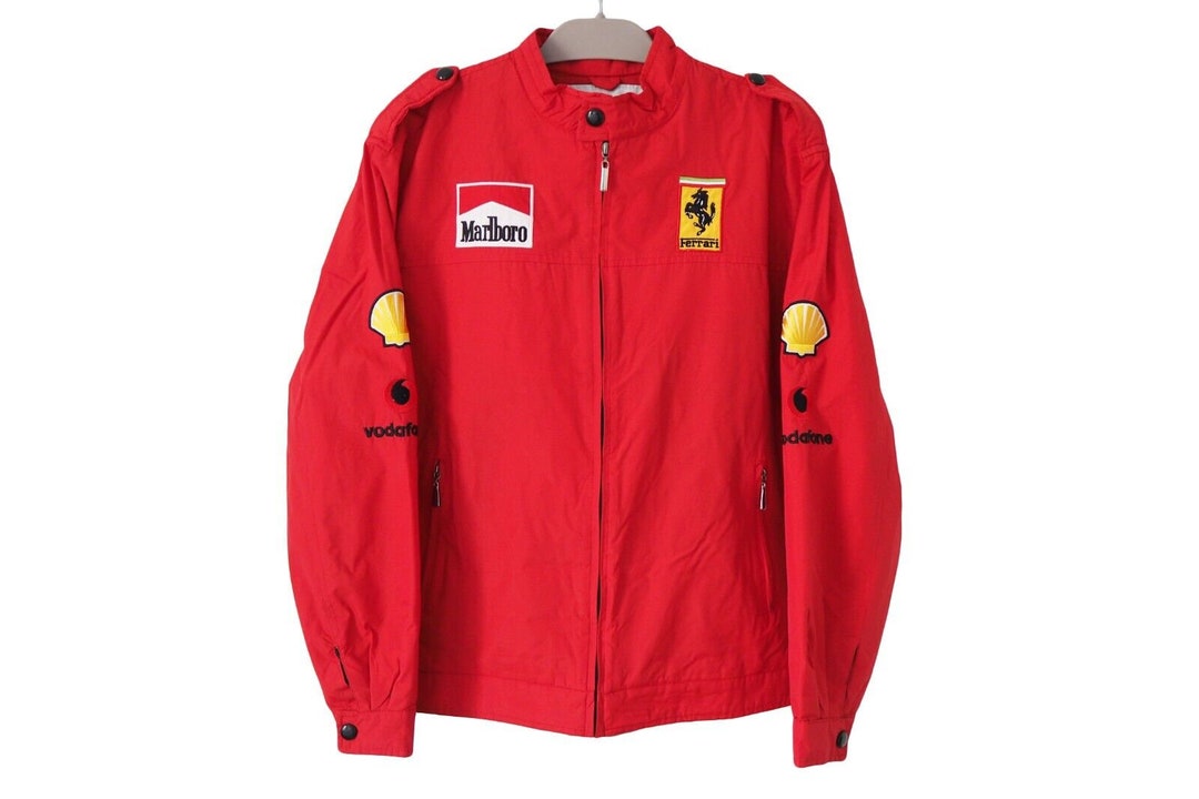 Vintage FERRARI Michael Schumacher Jacket Full Zip Size M/L Red Racing