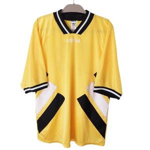 Vintage ADIDAS #13 Jersey T-Shirt Size XL yellow 90s top oversized football