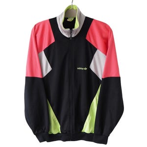 Vintage ADIDAS Track Jacket Full Zip Size M black 90s sport windbreaker