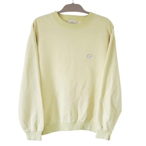 Vintage HUGO BOSS Sweatshirt yellow crewneck small logo jumper Size M 90&#39;s