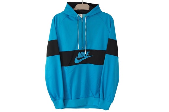 Vintage NIKE Hoodie Jumper Size L 80s hooded poly… - image 1