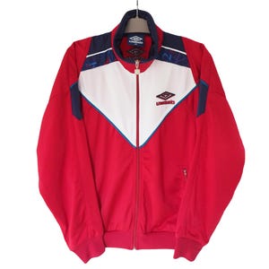 Vintage UMBRO Track Jacket Full Zip Size M/L red 90s sport windbreaker