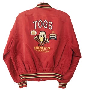 Vintage CHEVIGNON Togs Bomber Jacket Size M big logo 90s Super Togs rare