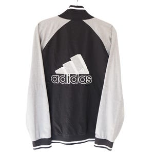 Vintage ADIDAS Track Jacket Size XL black big logo sport windbreaker