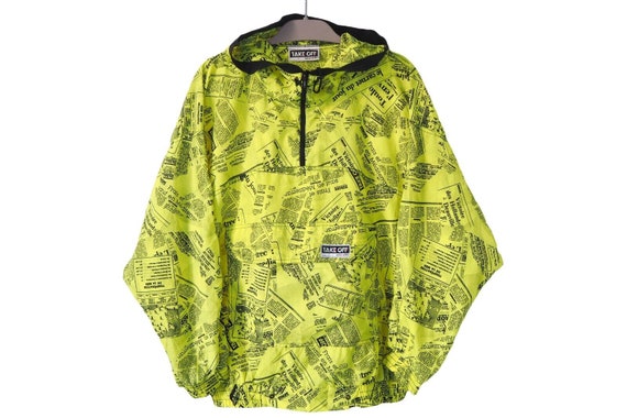 Vintage ADIDAS TAKE OFF Anorak Jacket Light Wear Sport Size S M Acid Green 90s Etsy UK