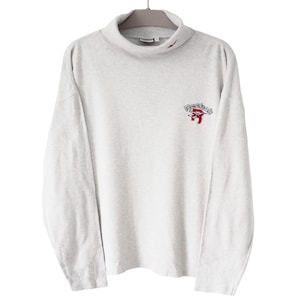 Vintage REEBOK Turtleneck Sweatshirt gray jumper Size M 90s oversized