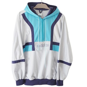 Vintage ADIDAS Hoodie half zip Polyester Size XL hooded sport jumper oversized