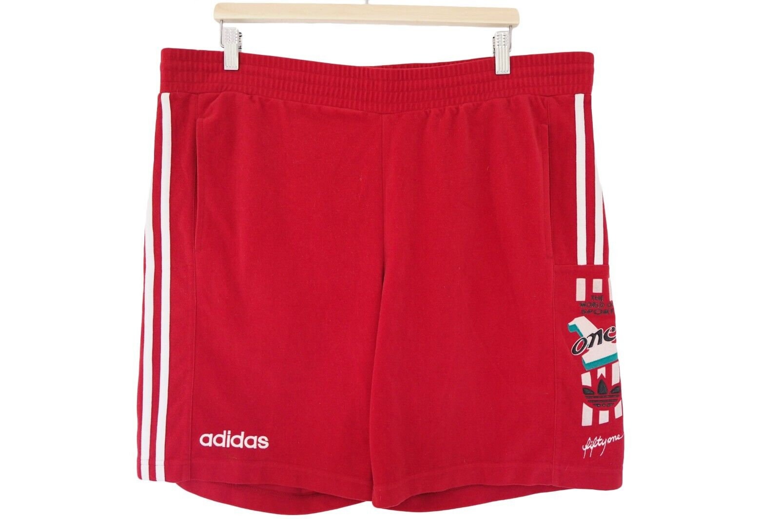 Vintage ADIDAS Fifty One Shorts Men s XL XXL Red 90s Rare Sport
