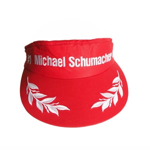 Vintage Michael Schumacher Sun Visor Cap Ferrari F1 team red 90s Formula 1 hat