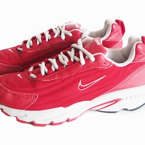Vintage NIKE Sneakers retro 90s rare sport trainers shoes red women&#39;s US 6