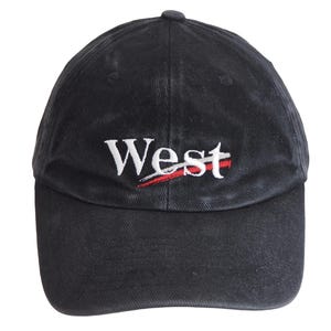 Vintage WEST Cap großes Logo 90er Zigaretten Kollektion USA Hut schwarz