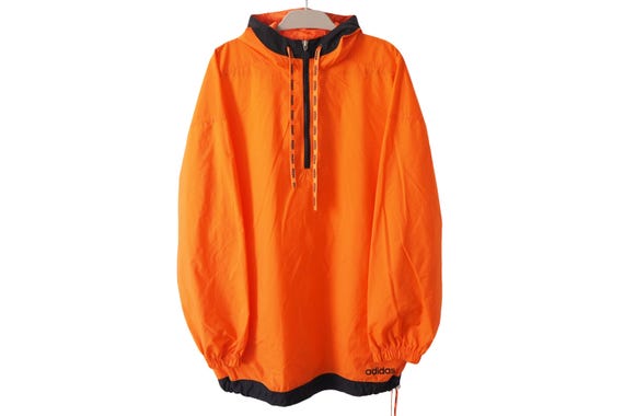 Vintage ADIDAS Anorak Jacket Light Wear Sport Size 3XL Orange 90s Etsy