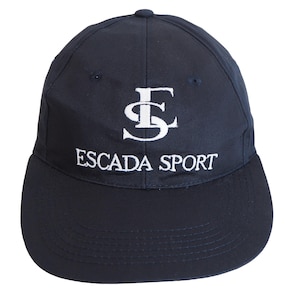 Vintage ESCADA Sport Cap big logo blue 90&#39;s hat luxury style