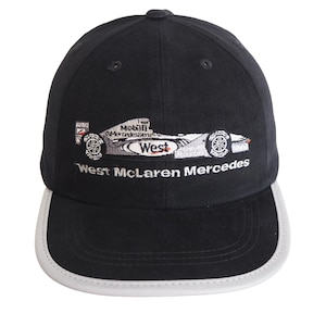 Vintage West McLaren Mercedes F1 Team Cap black hat Formula 1 racing 90s 00s