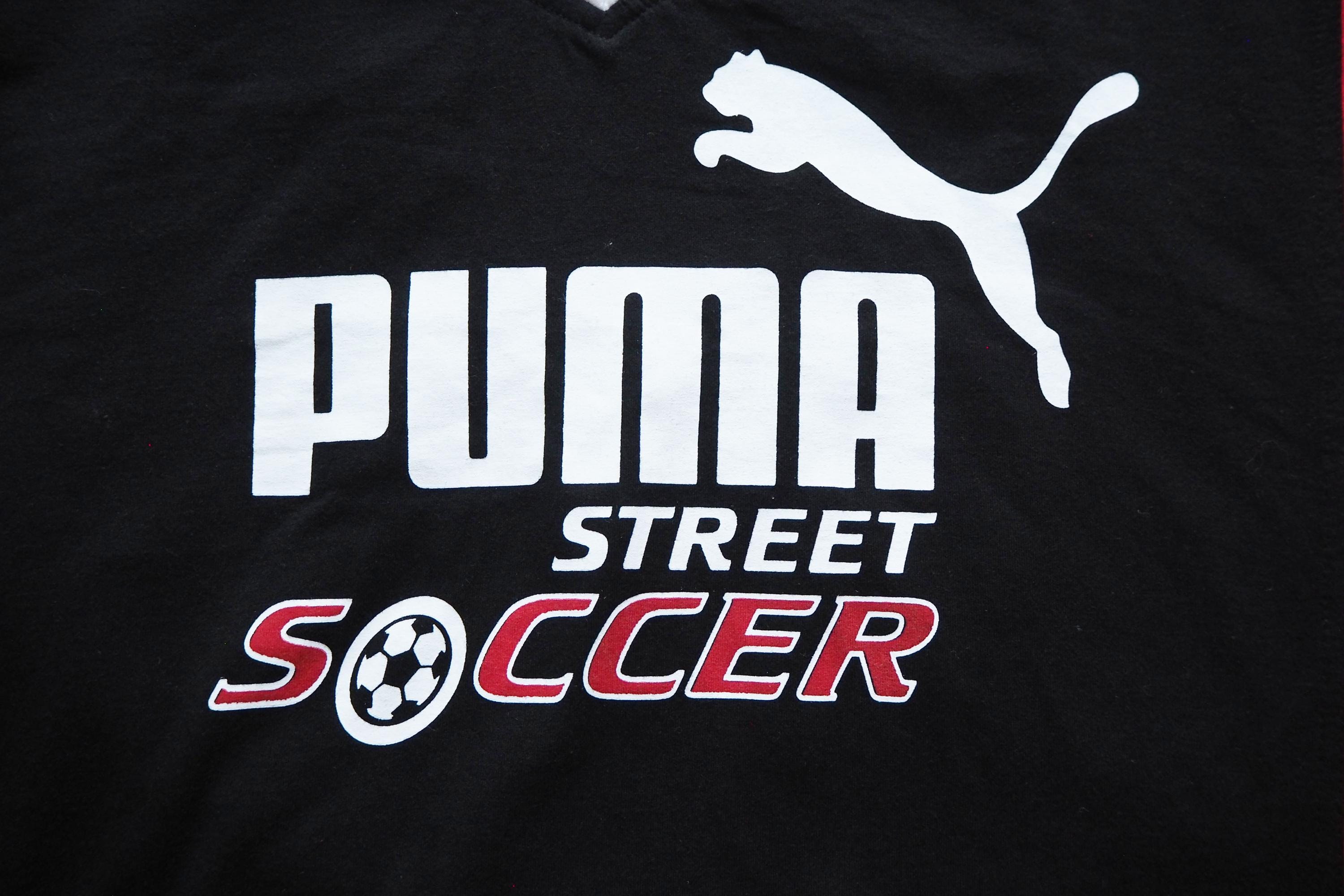 Vintage PUMA Street Soccer Jersey T-shirt Size XL Black 90s Kika