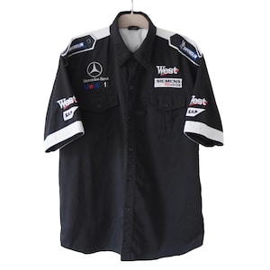 Vintage Mercedes McLaren Formula 1 Team Shirt Size XL/2XL 00s F1 racing black