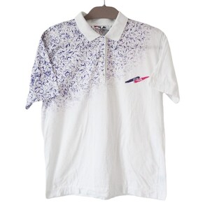 Vintage FILA Polo T-Shirt Size S white / purple tennis 90s style made in Italy