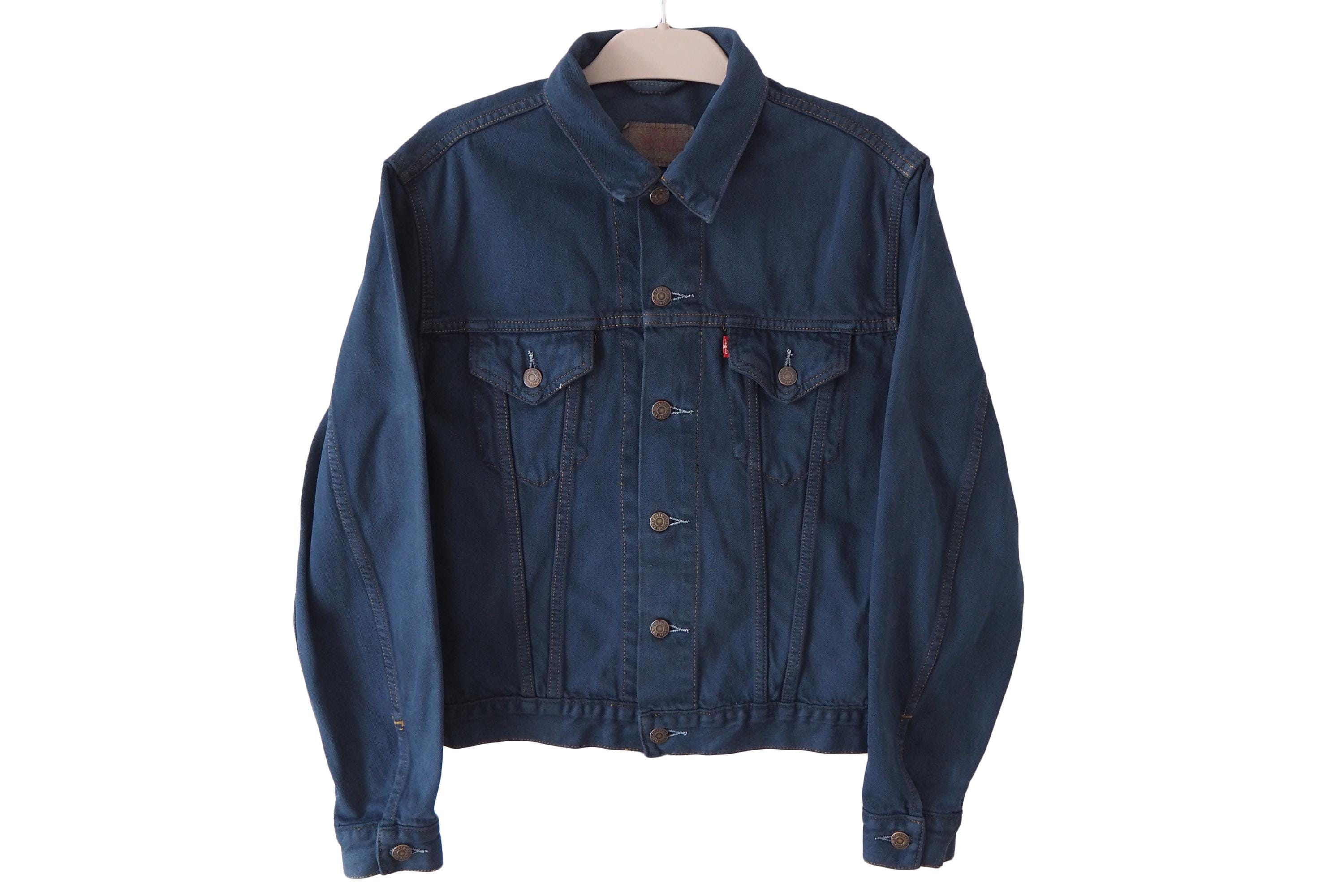 Vintage LEVI'S Denim Jacket Size Women's XL Navy Blue Jean