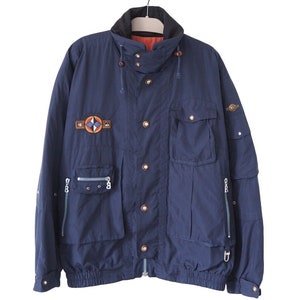 Vintage BOGNER Helicopter Ski Jacket Full Zip Size XL 90s navy blue retro style