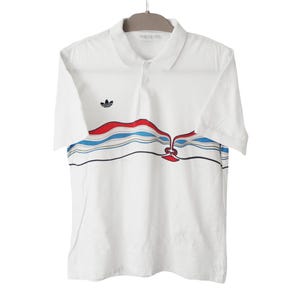 Vintage ADIDAS Ivan Lendl Polo T-Shirt Tennis Style Size S/M 90s West Germany white retro style top