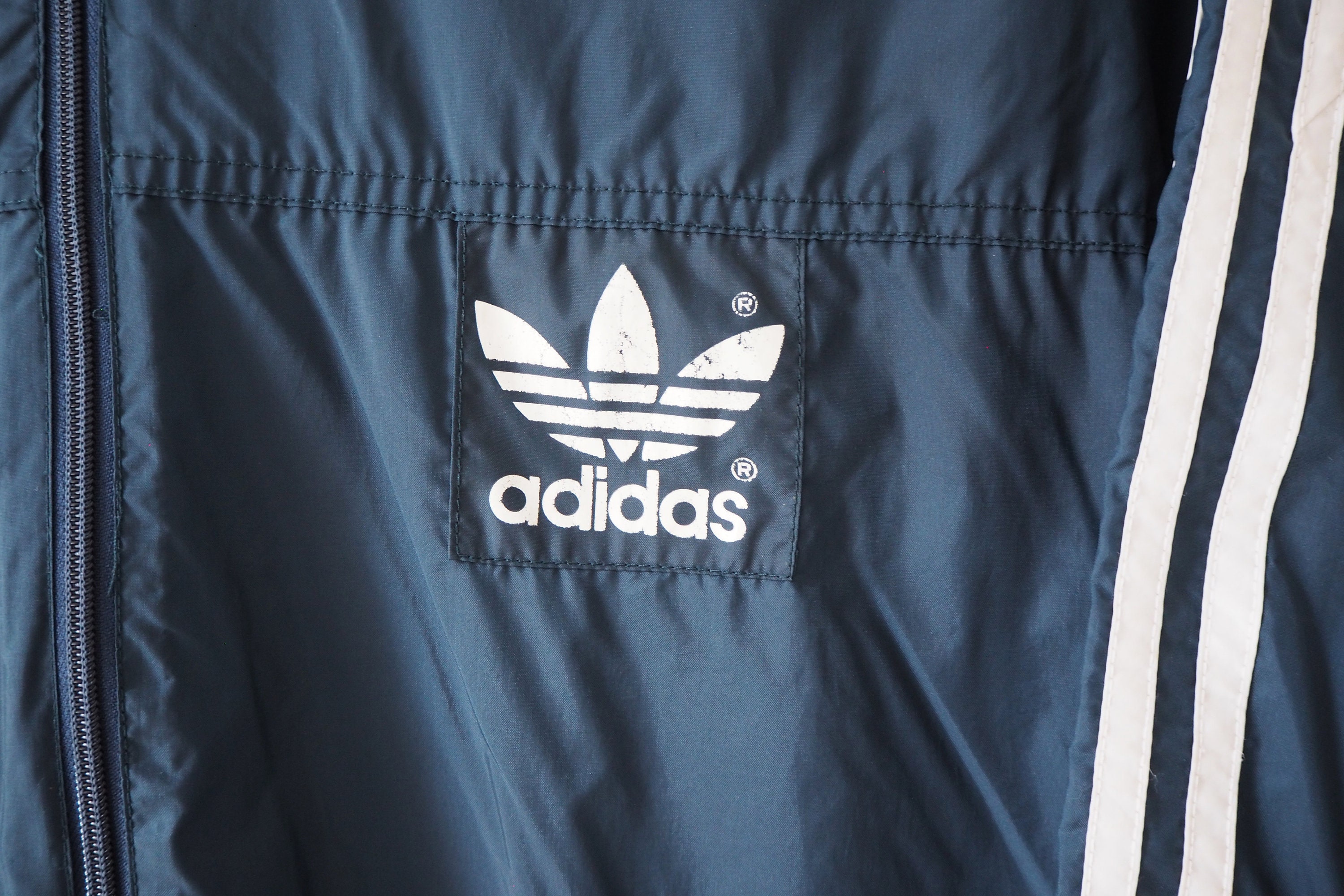 Vintage ADIDAS Jacket Full Zip Size S Blue Sport Classic Three