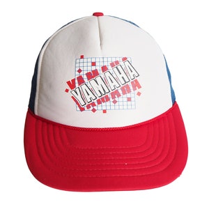Vintage YAMAHA Racing Trucker Cap big logo 80&#39;s Moto GP motorsport hat