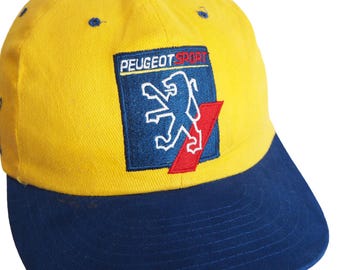 Casquette vintage Peugeot Rally Team racing des années 90 avec