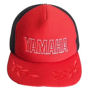 Vintage YAMAHA Racing Cap big logo red black 90&#39;s 80&#39;s Moto GP motorsport team hat