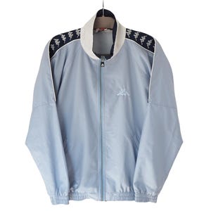 Vintage KAPPA Track Jacket Full Zip Size S blue 90s small logo sport windbreaker