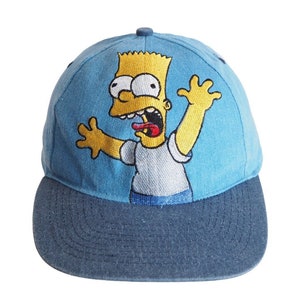 Vintage BART The Simpsons Cap big logo blue 90s hat Elmi 1998 cartoon retro 90s hat