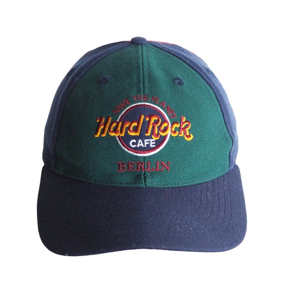Vintage Hard Rock Cafe Berlin Cap 90s hat multicolor made in Taiwan
