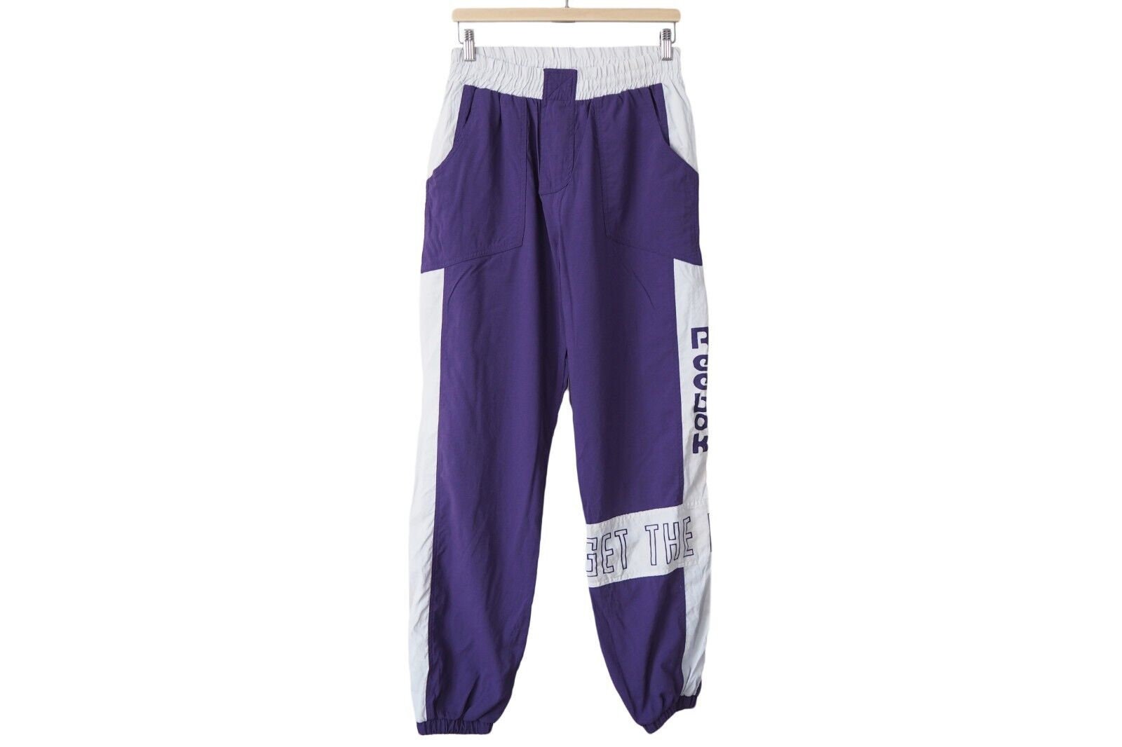 Purple and shop white track pants