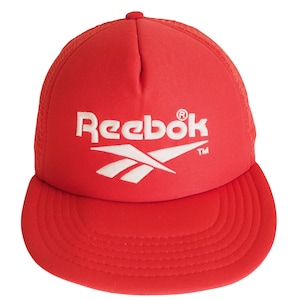 Vintage Reebok Trucker Cap red 90s style big logo sport hat