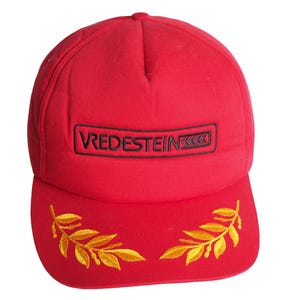 Vintage Vredestein Cap big logo red summer hat 90&#39;s racing tires motorsport